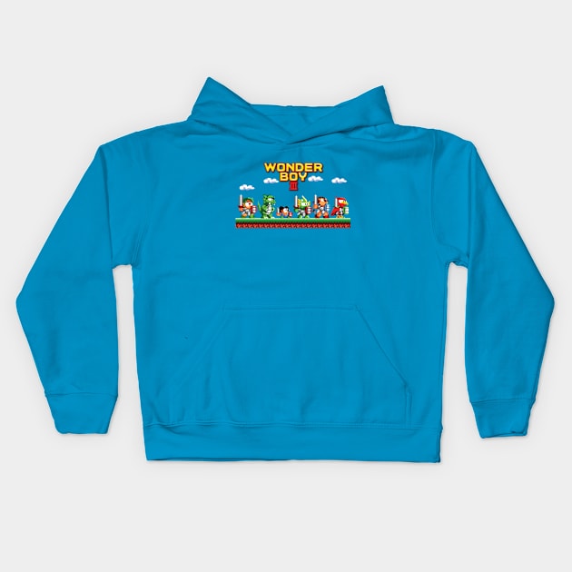 Wonder Boy Kids Hoodie by retrogameraddict